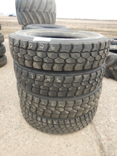 (4) 11R24.5 LUG TIRES