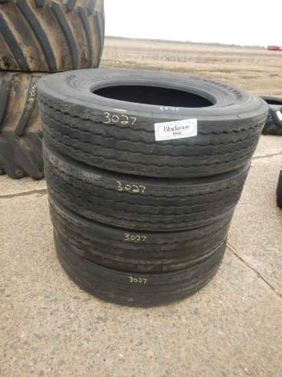 (4) ORIGINAL 11R24.5 TIRES