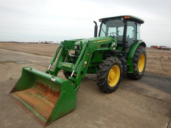 "JOHN DEERE 5090E WHEEL TRACTOR 496 +/- HOURS  520M LOADER, MFWD, CAB, AIR,