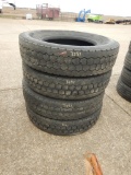 (4) ORIGINAL 11R24.5 LUG TIRES