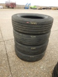 (4) ORIGINAL 255/70R22.5 TIRES