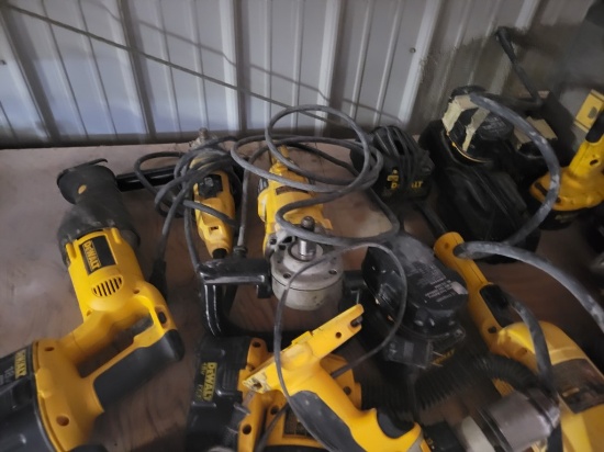 DEWALT POWER TOOLS  (SOME CORDED, SOME RECHARGEABLE, SOME BATTERIES, SOME C
