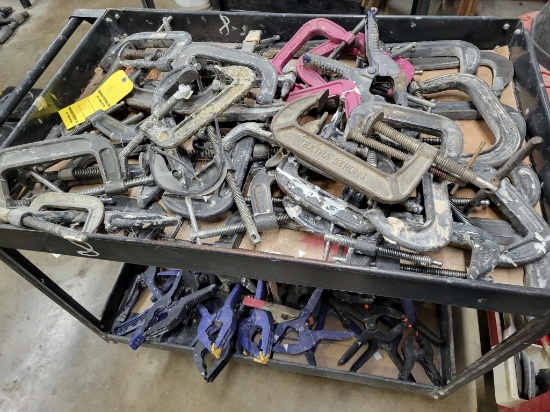 ROLLING CART WITH C-CLAMPS & SPRING CLAMPS