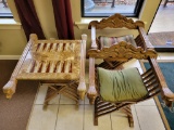 MARBLE BACKGAMMON TABLE & (2) CHAIRS