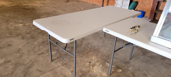 (4) LIFETIME FOLDING TABLES W/(2) CHAIRS