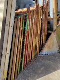 LOT OF SCAFFOLDING, BRACES, AND WALKBOARD