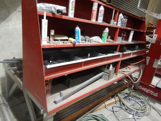 CONTENTS ON & UNDER TABLE :  ROLLERS, NON-WORKING TOOLS, EXPANDED METAL, BO