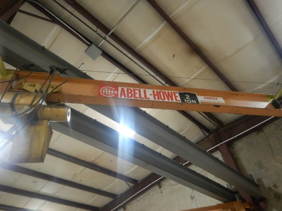 ABELL-HOWE SWIVEL JIB,  2-TON WITH 2-TON CHAIN HOIST (BUYER IS RESPONSIBLE