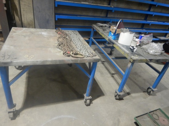 (2) ROLL AROUND SHOP TABLES