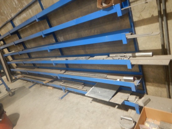 BLUE RACK WITH MISCELLANEOUS METAL