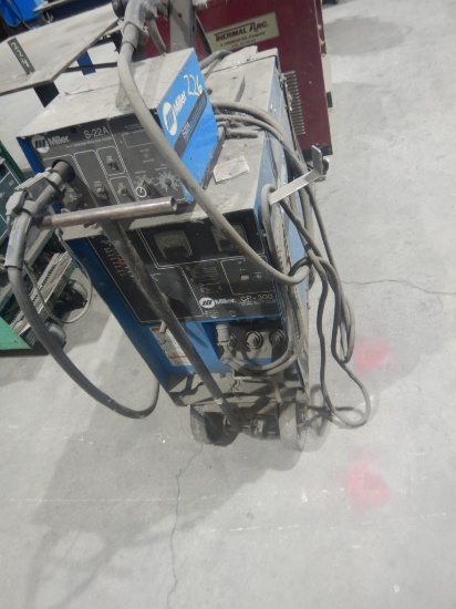 MILLER CP-300 ARC WELDER,  ELECTRIC, WITH MILLER S-22A WIRE FEEDER, WORKS S