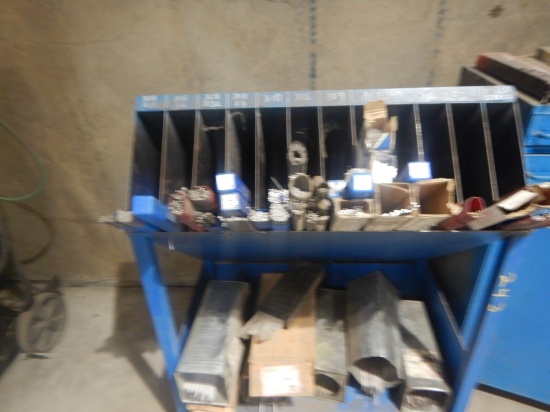 LOT OF WELDING RODS & SHELF
