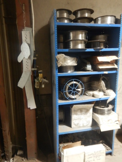 BLUE SHELF  WITH WELDING WIRE & MISCELLANEOUS