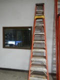 WERNER FOLDING LADDER,  8' & LOUISVILLE 10' FOLDING LADDER