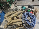 LOT OF WELDING LEADS, PEDAL, TORCH GAUGES,  & MISCELLANEOUS