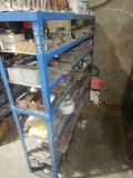 METAL SHELF  WITH FLANGE BRACKETS, BRACKETS, & MISCELLANEOUS