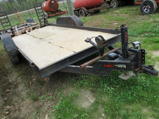 1997 CRONKHITE TAG TRAILER,  BALL HITCH, TANDEM AXLE SINGE TIRE, RAMPS, BLA