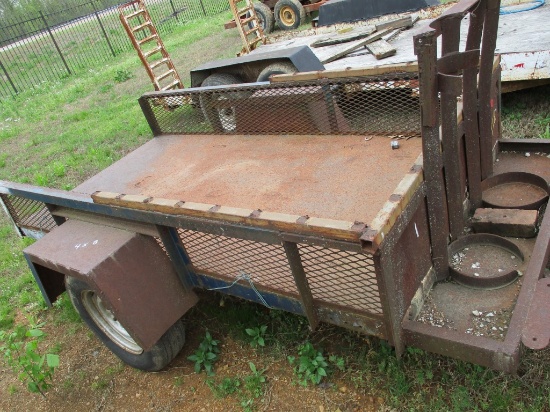 WELDER TRAILER,  4' X 8', BALL HITCH, SINGLE AXLE, EXPANDED METAL SIDES S#