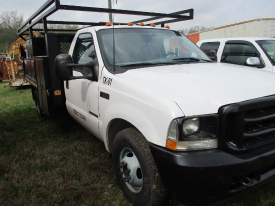 2003 FORD F-350 SUPER DUTY SERVICE TRUCK,  DIESEL, AUTOMATIC, DRW, STEEL FL
