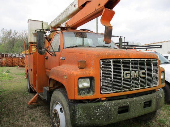 1994 GMC TOPKICK BUCKET TRUCK, 133,783+ mi on meter,  CAT DIESEL, AUTOMATIC
