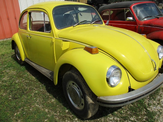 1971 VOLKSWAGEN BUG CAR, 8,805+ mi on meter,  GAS, STANDARD SHIFT, YELLOW,
