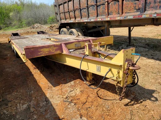 1999 TRAIL KING EQUIPMENT TRAILER,  PINTLE HITCH, 19', 5' DOVETAIL, FOLDING