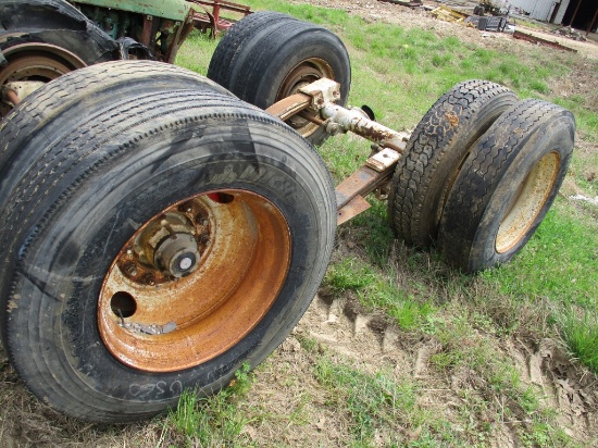 TRAILER CUTOFF,  TANDEM AXLE, SPRING RIDE, 24.5 TIRES ON BUDDS, 5TH WHEEL H