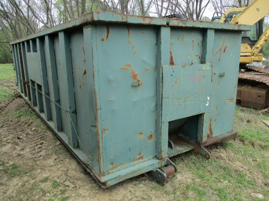 ROLLOFF CONTAINER BOX,  22', 5' SIDES, GREEN