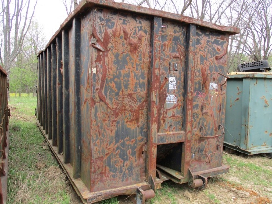 ROLLOFF CONTAINER BOX,  20', HIGH SIDES, BLACK, "BIGGS / METAL ONLY"