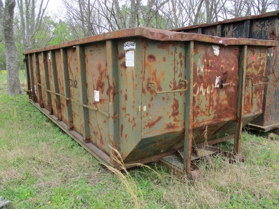 2005 GALFAB SOT2260AX ROLLOFF CONTAINER BOX,  22', 5' SIDES, 30 CU.YD., GRE