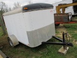 SMALL ENCLOSED TRAILER,  BALL HITCH, SINGLE AXLE, REAR SWING DOOR,, VIN PLA