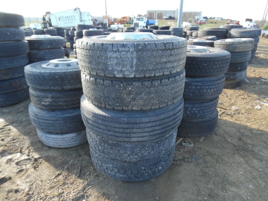 TIRES/WHEELS,  (16) 22.5 ALUMINIUM WHEELS & TIRES