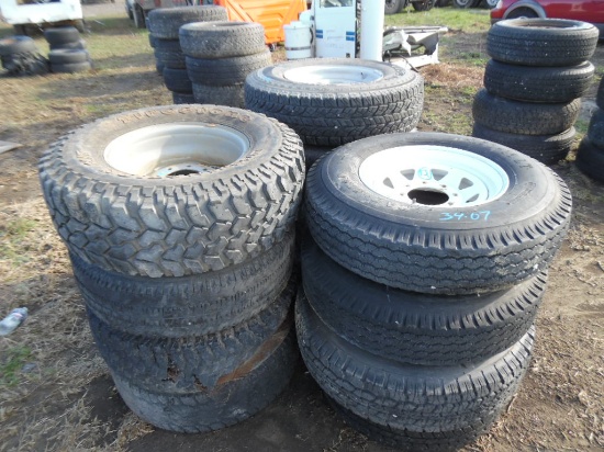 TIRES/WHEELS,  (12) R16 STEEL WHEELS & TIRES