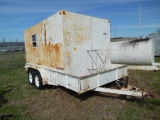 SHOP BUILT OFFICE/DOGHOUSE TRAILER,  16' BUMPER PULL, BENCHES, LOCKERS, REA