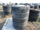 TIRES/WHEELS,  (5) 11R 22.5 STEEL WHEELS & TIRES