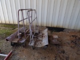 (2) METAL CARTS, CHAIN HOIST AND MISC