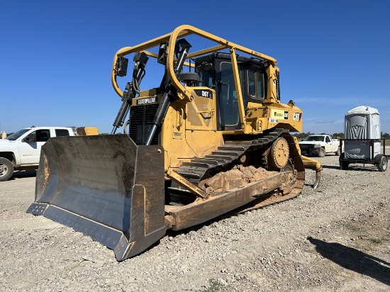 2008 CATERPILLAR D6T DOZER,  CAB, AC, ROPS, SWEEPS, STRAIGHT BLADE W/ TILT,