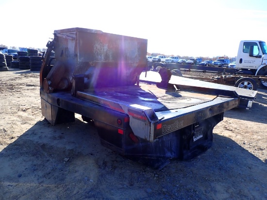 DEWEESE FLATBED  W/ BALE LIFT AND FEEDER (BURNT) OFF OF FORD-F-350