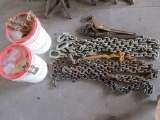 LOT WITH CHAIN, BINDERS, & CHAIN WITH HOOKS