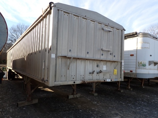 1984 WILSON HOPPER BOTTOM TRAILER,  42', TANDEM AXLE, 62" SIDES, SPRING RID
