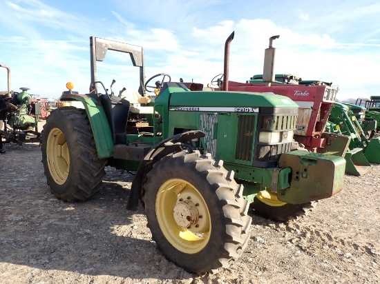 JOHN DEERE 6210L WHEEL TRACTOR, 1.234+ hrs unverified,  4 X 4, 3-PT, (2) RE