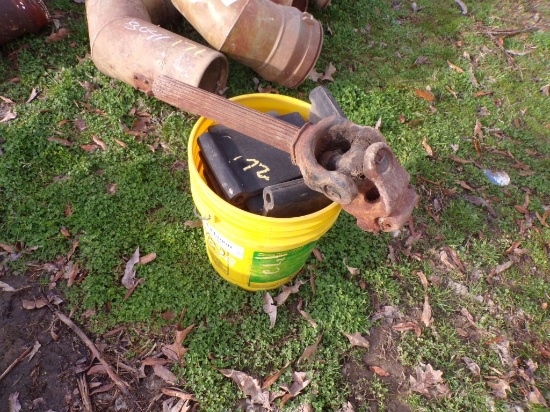 MISC. PTO SHAFT & BUCKET OF RUBBER SHREDDER FLAPS