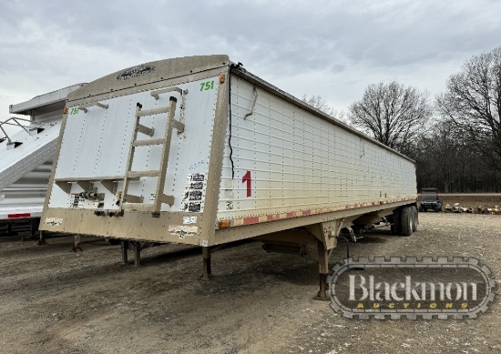 2000 WILSON HOPPER BOTTOM TRAILER,  42', 60" SIDES, AIR RIDE, TARP, 22.5 ON
