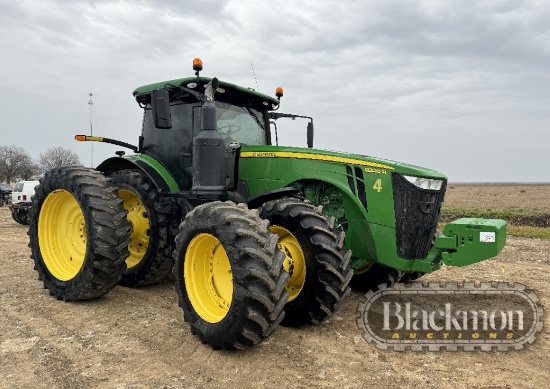 2018 JOHN DEERE 8320R WHEEL TRACTOR, 5,334 (+/-) HRS.,  3PT HITCH, (5) REMO