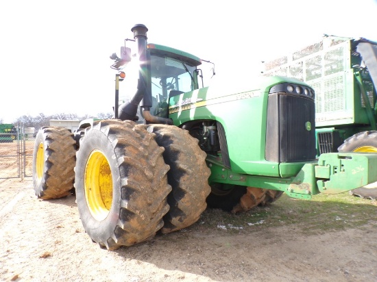 JOHN DEERE 9520 ARTICULATED TRACTOR, 18k+ hrs,  CAB, 4X4, *ENGINE IS BAD* 3