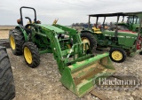 JOHN DEERE 5065E WHEEL TRACTOR  4X4, 520M LOADER, 3PT, DRAW BAR, (1) REMOTE