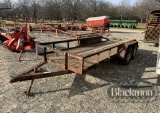16' UTILITY TRAILER, TANDEM AXLE, SPRING RIDE, NO TITLE, BUMPER PULL  16',