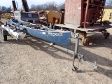 CANOE,  FIBERGLASS, ON TRAILER W/ OUTRIGGERS, ROD HOLDERS, & TROLLING MOTOR