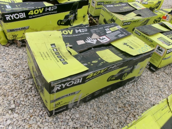 RYOBI CORDLESS PUSH LAWNMOWER,  20", UNKNOWN CONDITION, AS IS WHERE IS