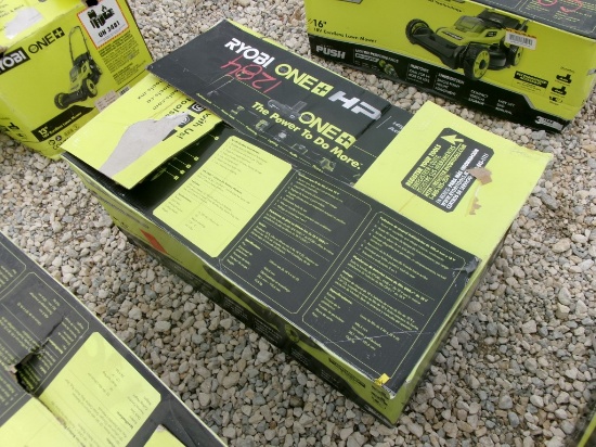 RYOBI CORDLESS PUSH LAWN MOWER,  16", UNKNOWN CONDITION, AS IS WHERE IS
